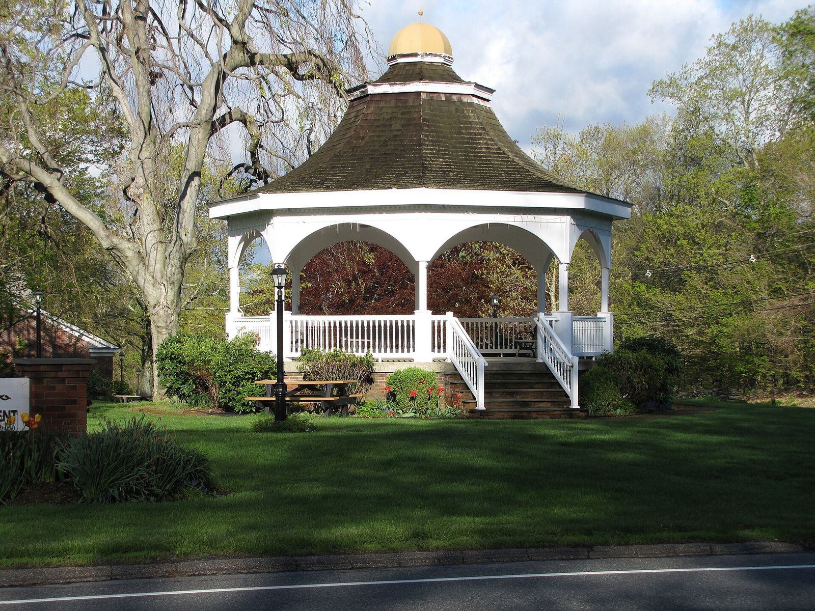 Monroe town green gazebo — local landmark in Levco's Monroe service area